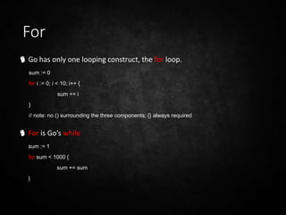 Go Programming Language (Golang) | PPTX