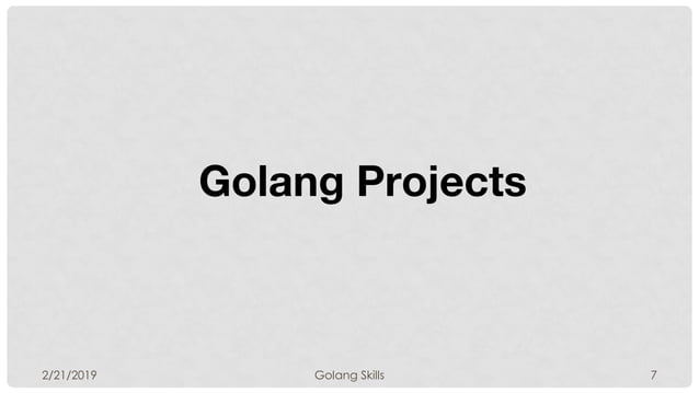 Golang skills pre-session | PPT