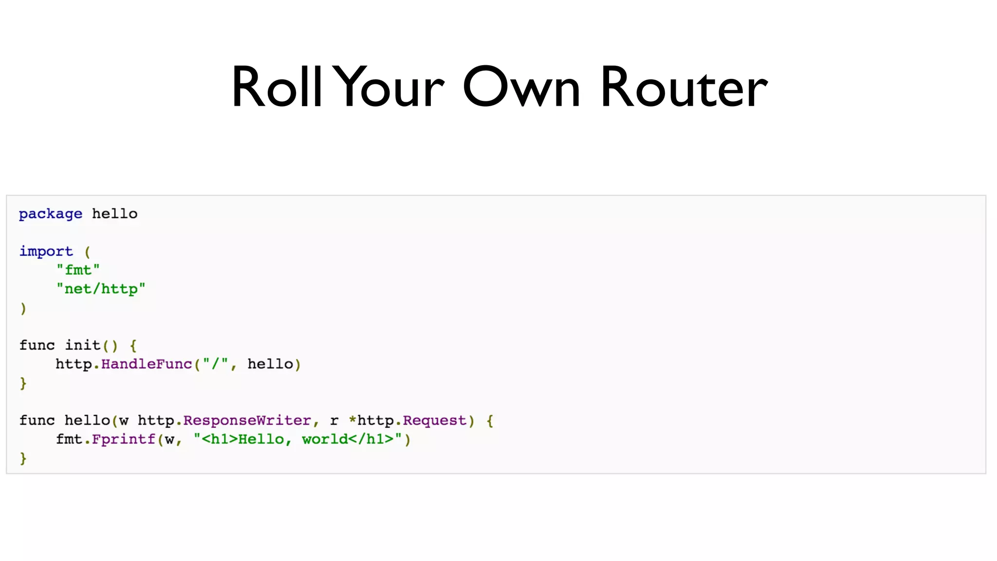 RollYour Own Router 