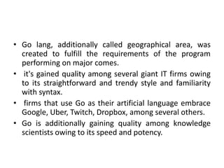 Golang development go language services in kerala- go language development in kerala