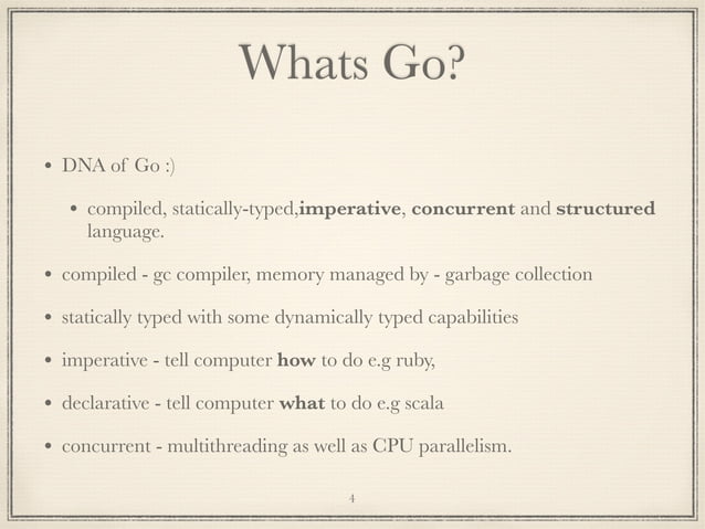 Go language presentation | PDF | Programming Languages | Computing