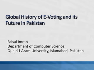 Faisal Imran
Department of Computer Science,
Quaid-i-Azam University, Islamabad, Pakistan
 
