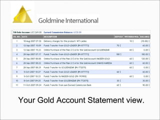 Your Gold Account Statement view. 