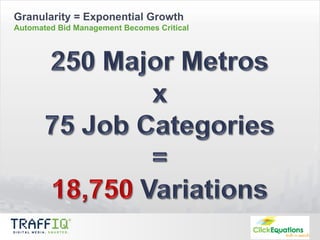 Granularity = Exponential Growth Automated Bid Management Becomes Critical 
