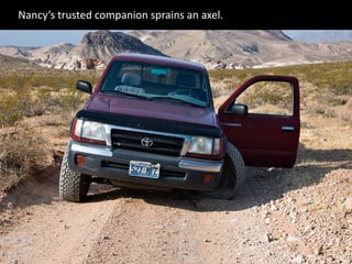 Nancys trusted companion sprains an axel.