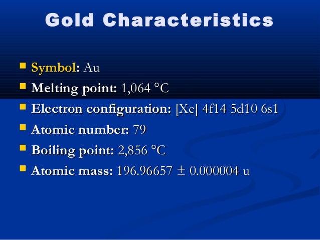 configuration 6s1 electron ck Gold by