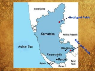 Kolar Gold Fields Map Gold Deposits Of Karnataka