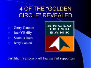 4 OF THE “GOLDEN CIRCLE” REVEALED ,[object Object],[object Object],[object Object],[object Object],[object Object]