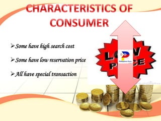 Some have high search cost

Some have low reservation price

All have special transaction
 