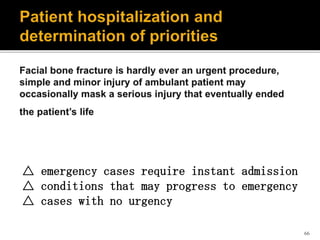 66
△ emergency cases require instant admission
△ conditions that may progress to emergency
△ cases with no urgency
 