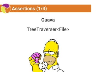 Assertions (1/3)
Guava
TreeTraverser<File>
 