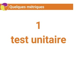 Quelques métriques
1
test unitaire
 
