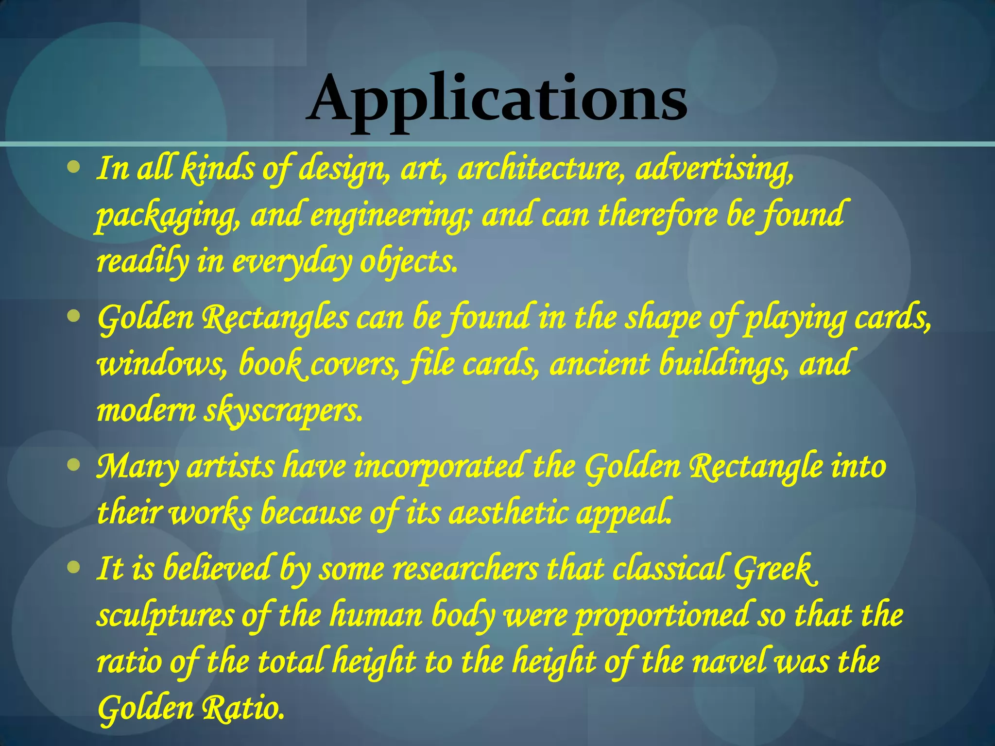 Golden ratio and golden rectangle | PPTX