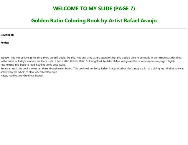 Download Download In Pdf Golden Ratio Coloring Book By Artist Rafael Araujo