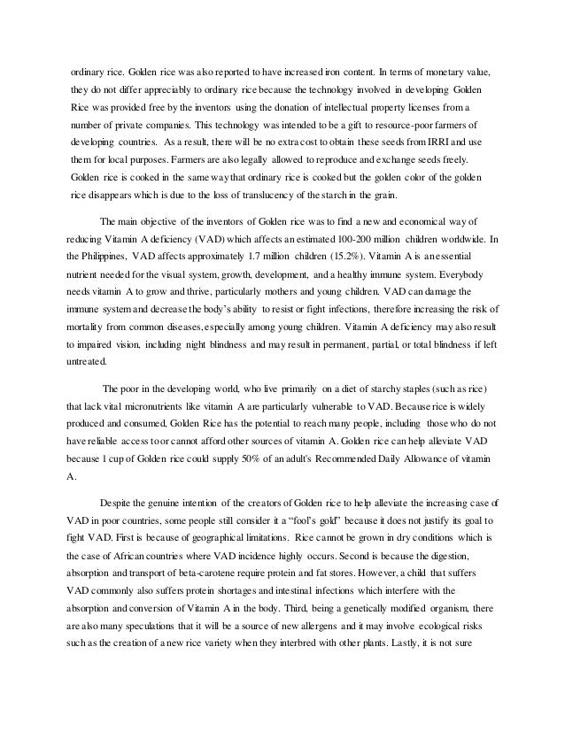 Golden rice essay image