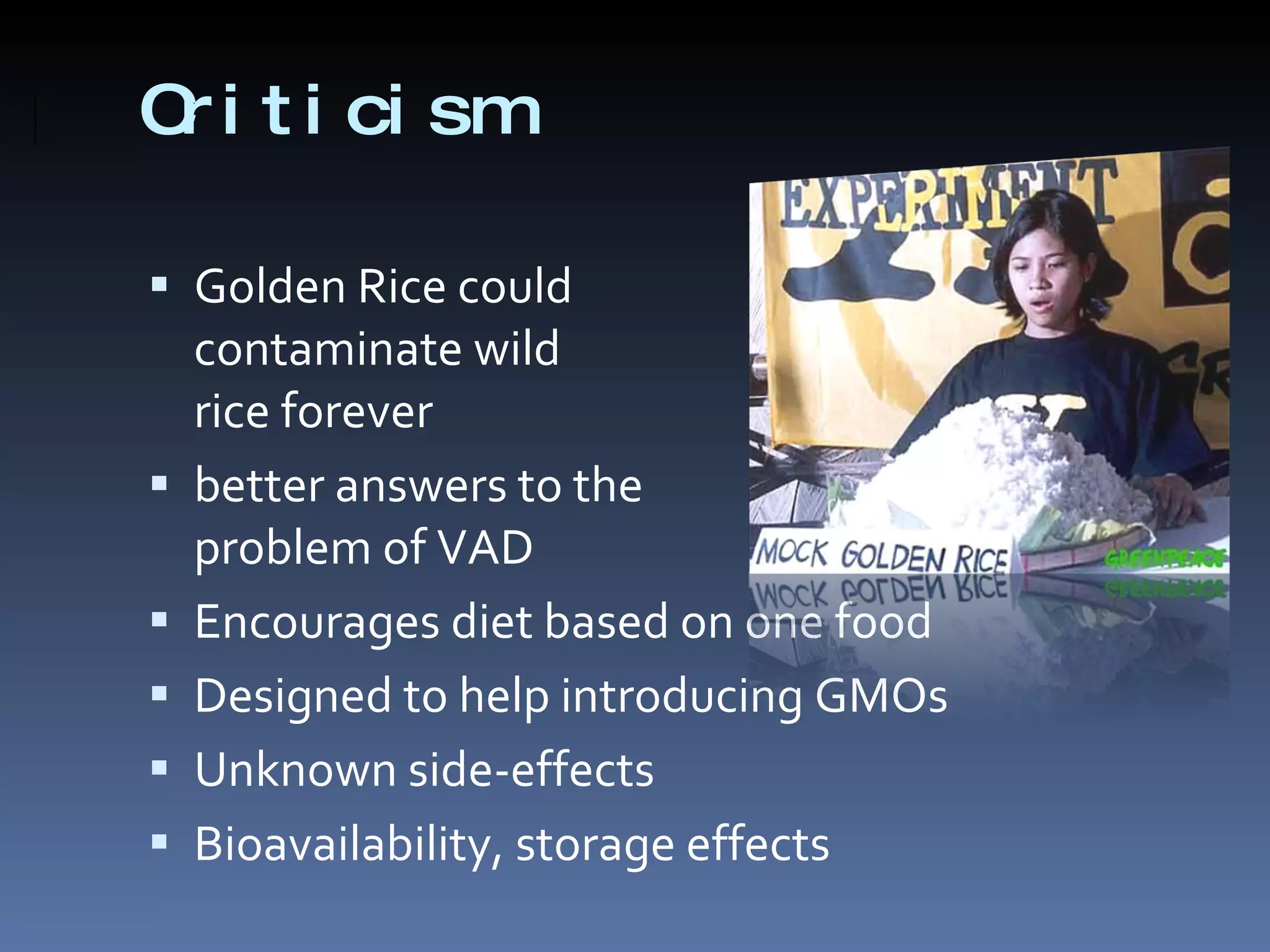Golden Rice Problem Golden Rice – Potential And Outlook | PPT