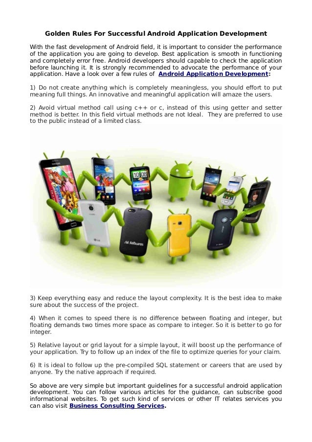 Golden Rules For Successful Android Application Development