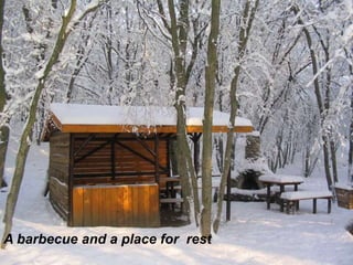 A barbecue and a place for  rest