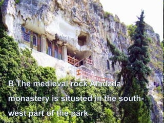 Outh-west part of the parkВ The medieval rock Aladzda monastery is situsted in the south-west part of the park