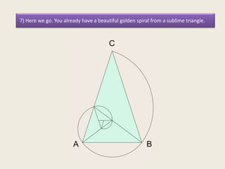7) Here we go. You already have a beautiful golden spiral from a sublime triangle.

 