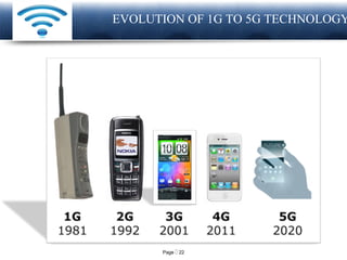Page  22
LOGO EVOLUTION OF 1G TO 5G TECHNOLOGY
 