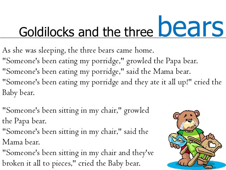 Goldilocks and the Three Bears in English and French