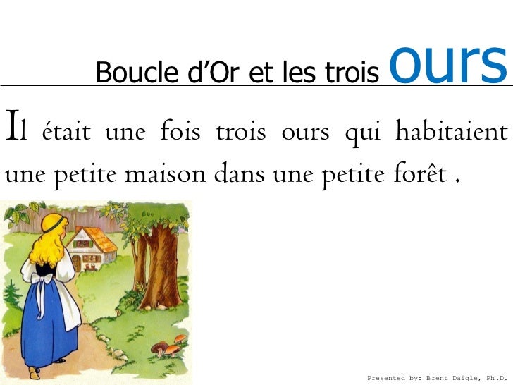 Goldilocks And The Three Bears In English And French