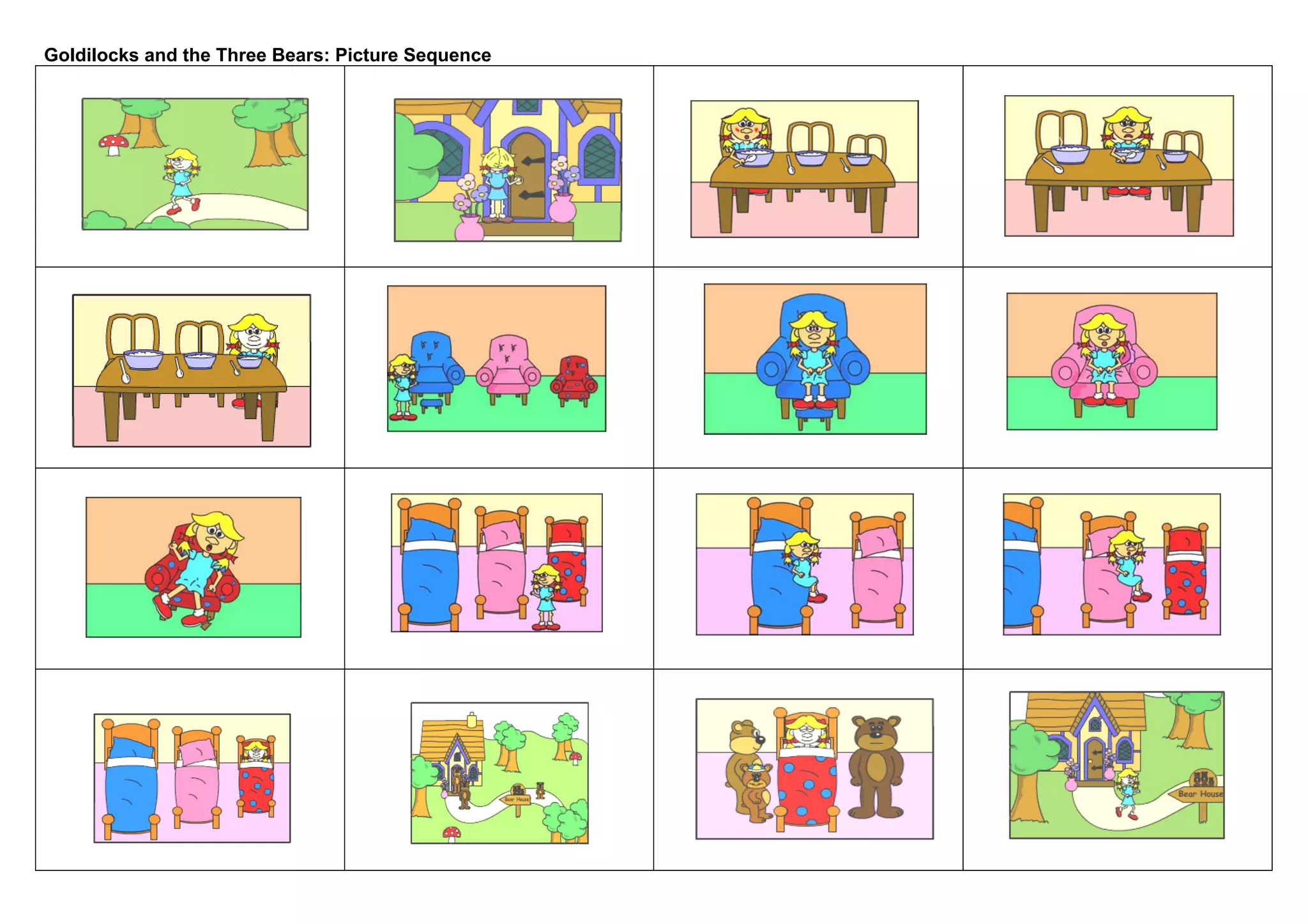 Goldilocks and three bear STORY & collaborative activity