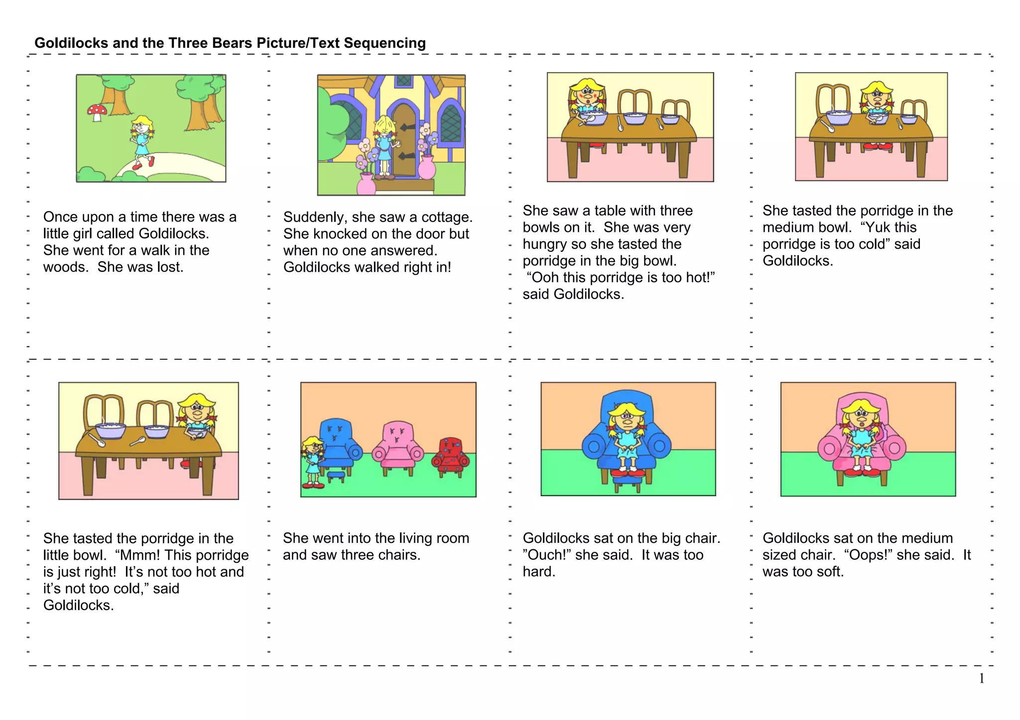Goldilocks and three bear STORY & collaborative activity