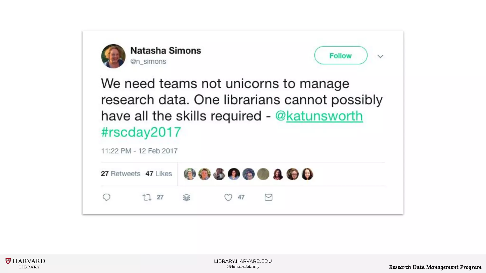 LIBRARY.HARVARD.EDU
@HarvardLibrary Research Data Management Program
 