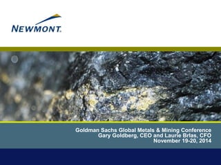 Goldman Sachs Global Metals & Mining Conference
Gary Goldberg, CEO and Laurie Brlas, CFO
November 19-20, 2014
 