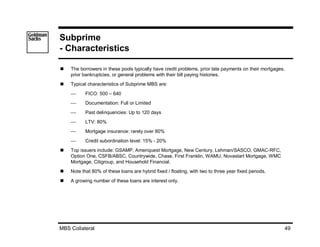[Goldman Sachs] A mortgage product primer | PDF