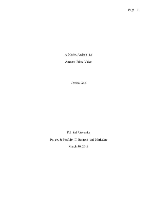 Market Analysis Report On Amazon Prime Video Market Analysis Report On Amazon Prime Video