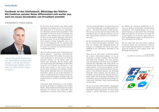 Goldmedia Trendmonitor 2015 Seite 24 Seite 25
der Website des spanischen Fußballclubs FC Va-
lencia zur Nutzung verschiedener Sharing-Buttons
veröffentlicht: Der Facebook-Button war mit 35
Prozent Nutzung auf dem ersten Platz, WhatsApp
folgte dicht dahinter mit 33 Prozent vor Twitter mit
19 und Google+ mit 13 Prozent. Über mobile Zu-
griffe lag WhatsApp hingegen mit 48 Prozent deut-
lich vor Facebook mit 25 Prozent.
Wer also davon lebt, dass seine Inhalte möglichst
oft genutzt werden, der ist gut beraten, in Zukunft
seine sozialen Teilungsfunktionen zu ergänzen. Und
genau das werden wir 2015 vielfach sehen: den
WhatsApp-Sharing-Button.
Dr. Florian Kerkau
Geschäftsführer Goldmedia Custom Research GmbH
somit die strukturelle Ebene. Auf dieser Ebene wird
– durch Statusmeldungen und Meinungsäußerun-
gen etc. – das Online-Ich definiert. Früher konstrui-
erte man das, was man über sich zeigen wollte, über
die Kleidung, die man trägt oder das Auto, das man
fährt. Diese Funktion übernimmt nun Facebook im-
mer mehr.
Die darunterliegende Ebene ist die Inhaltsebene, auf
der die private Kommunikation stattfindet. Diese
läuft nun verstärkt über Messenger-Dienste. Als
Analogie zur vordigitalen Zeit könnte man sagen:
Facebook ist das Telefonbuch, WhatsApp ist das
Telefon.
Dieser auch als „Dark Social“ bezeichnete Bereich
der privaten Online-Kommunikation ist für die
Forschung nur schwer einsehbar. Nach der DIVSI-
U25-Studie wird Facebook mehr dazu genutzt,
Links auszutauschen und einen Status anzugeben,
während über WhatsApp mehr Fotos geteilt, pri-
vate Nachrichten verschickt und Verabredungen ge-
troffen werden. Je mehr Kommunikation aus dem
öffentlichen und semi-öffentlichen Bereich bei Face-
book in nicht-öffentliche Bereiche wie WhatsApp
abwandert, desto statischer wird das Wesen von
Facebook, was die persönlich relevante Kommuni-
kation angeht. Die Strukturebene kristallisiert somit
zunehmend, während die fluide Kommunikation im
„Dark Social“ stattfindet. Dieser Trend beschleunigt
sich also selbst.
Da sich die private Kommunikation überwiegend
auf Messenger verlagert, sind alle aufmerksamkeits-
abhängigen Medien gut beraten, sich diese Kanäle
nutzbar zu machen. NiemanLab hat jüngst Daten
Die Form der Kommunikation über offene soziale
Netzwerke wie Facebook hat sich 2014 stark verän-
dert, gleichzeitig ist die Nutzung von Messengern
wie WhatsApp explosionsartig angestiegen. Viele
Journalisten und Forscher wiesen im laufenden Jahr
darauf hin, dass Facebook kaum noch wachse und
vor allem von der jüngeren Zielgruppe immer weni-
ger genutzt werde. So hat der Globalwebindex in
seiner jüngsten Umfrage festgestellt, dass in den
USA und UK Erwachsene (50 %), besonders aber
auch Teenager (64 %) Facebook weniger nutzen als
im Vorjahr und zusätzlich von der Nutzung zuneh-
mend gelangweilt sind.
Aber hat seither jemand seinen Facebook-Account
wirklich gelöscht? – wohl kaum. Laut DIVSI-U25-
Studie (Sinus-Institut 2014) geben 50 Prozent der
unter 25-Jährigen an, dass sie nicht auf Facebook
verzichten könnten, nur 39 Prozent sagen das
Gleiche über WhatsApp. Bei der aktiven, tägli-
chen Nutzung liegt aber WhatsApp mit 68 Prozent
inzwischen vor Facebook mit 60 Prozent. In der
Studie kamen Forscher zu dem Schluss, dass der-
zeit ein neues Verständnis von Privatheit entsteht.
Dabei werden diejenigen Daten als schützenswert
empfunden, welche für die soziale Reputation im
engeren Umfeld wichtig sind. In Bezug auf die klas-
sischen persönlichen Angaben hingegen finden die
jüngeren Nutzer in Online-Communities Offenheit
wichtig.
Hintergrund dieser Entwicklung ist eine Ausdiffe-
renzierung der Nutzer im Umgang mit den sozialen
Medien. Dabei übernehmen die klassischen sozialen
Netzwerke die Funktion einer strukturellen Iden-
titätsgebung im virtuellen sozialen Raum, sie bilden
Social Media
Facebook ist das Telefonbuch, WhatsApp das Telefon:
Die Funktion sozialer Netze differenziert sich weiter aus,
weil ein neues Verständnis von Privatheit entsteht
Trendartikel Dr. Florian Kerkau
„Da sich die private Kommunika-
tion überwiegend auf Messenger
verlagert, sind alle aufmerksam-
keitsabhängigen Medien gut be-
raten, sich diese Kanäle nutzbar
zu machen.“
 