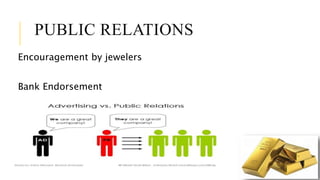 PUBLIC RELATIONS
Encouragement by jewelers
Bank Endorsement
 