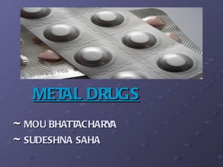 MET DRUGS
      AL
~ MOU BHATTACHARYA
~ SUDESHNA SAHA
 