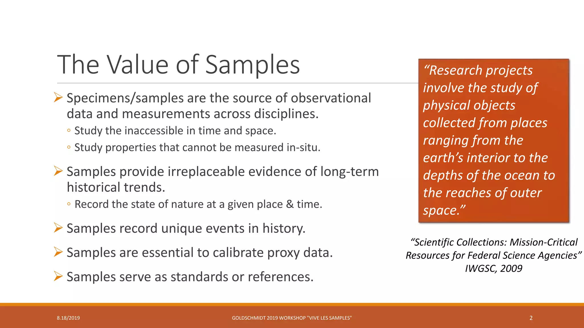 Goldschmidt2019 Samples Workshop | PPTX