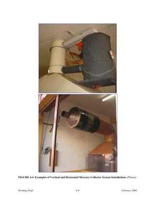 FIGURE 4-4 Examples of Vertical and Horizontal Mercury Collector System Installations (Photos)



Working Draft                                4-4                                  February 2008
 