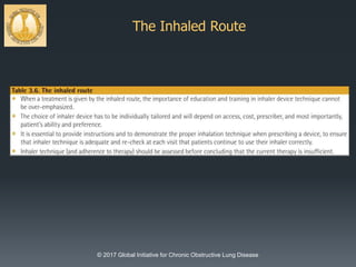 The Inhaled Route
© 2017 Global Initiative for Chronic Obstructive Lung Disease
 