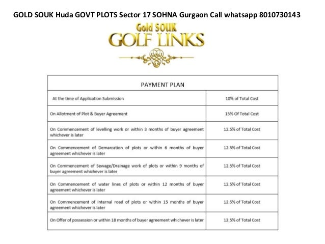 GOLD SOUK Huda GOVT PLOTS Sector 17 SOHNA Gurgaon Call whatsapp 8010730143 