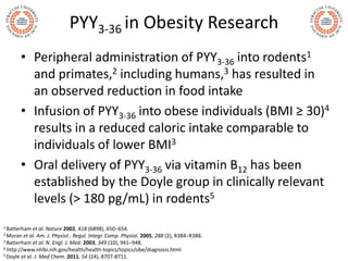 PYY3-36 in Obesity Research
• Peripheral administration of PYY3-36 into rodents1
and primates,2 including humans,3 has res...