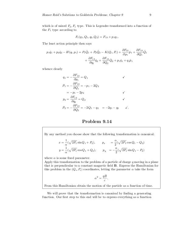 Goldstein Herbert Classical Mechanics Solution M Book See Org