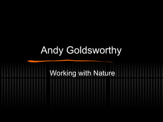 Andy Goldsworthy Working with Nature 