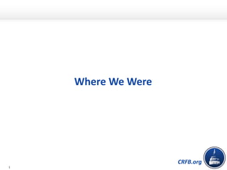 CRFB.org
Where We Were
1
 