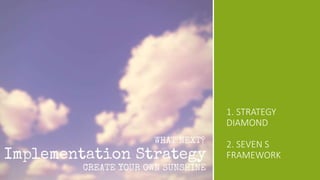 1. STRATEGY
DIAMOND
2. SEVEN S
FRAMEWORK
 