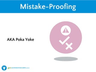 Mistake-Proofing
AKA Poka Yoke
 