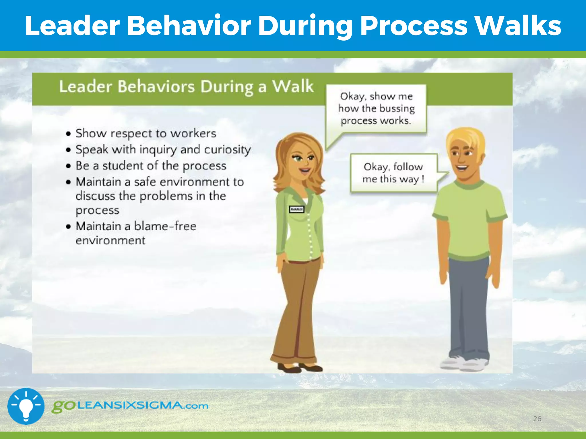 11/1/2017 26
Leader Behavior During Process Walks
26
 