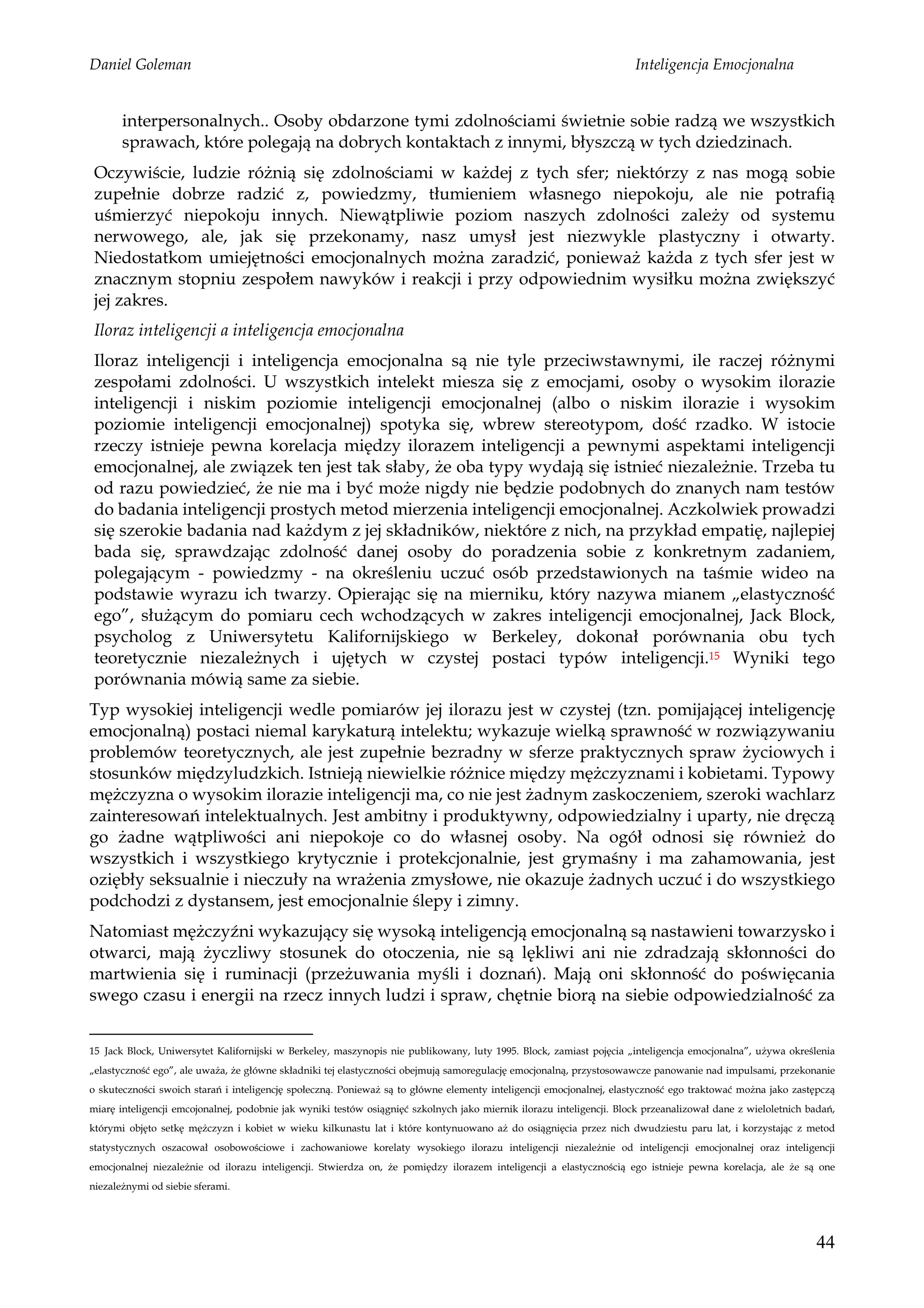 Goleman Daniel Inteligencja Emocjonalna | PDF