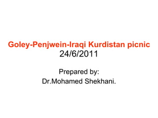 Goley-Penjwein-Iraqi Kurdistan picnic 24/6/2011 Prepared by: Dr.Mohamed Shekhani. 