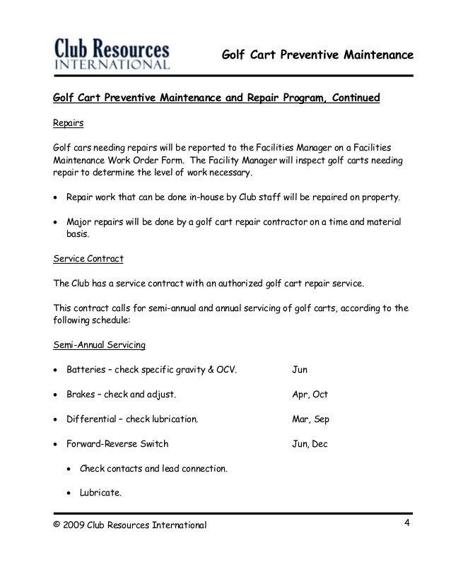 Electric Golf Cart Inspection Checklist Golf cart help